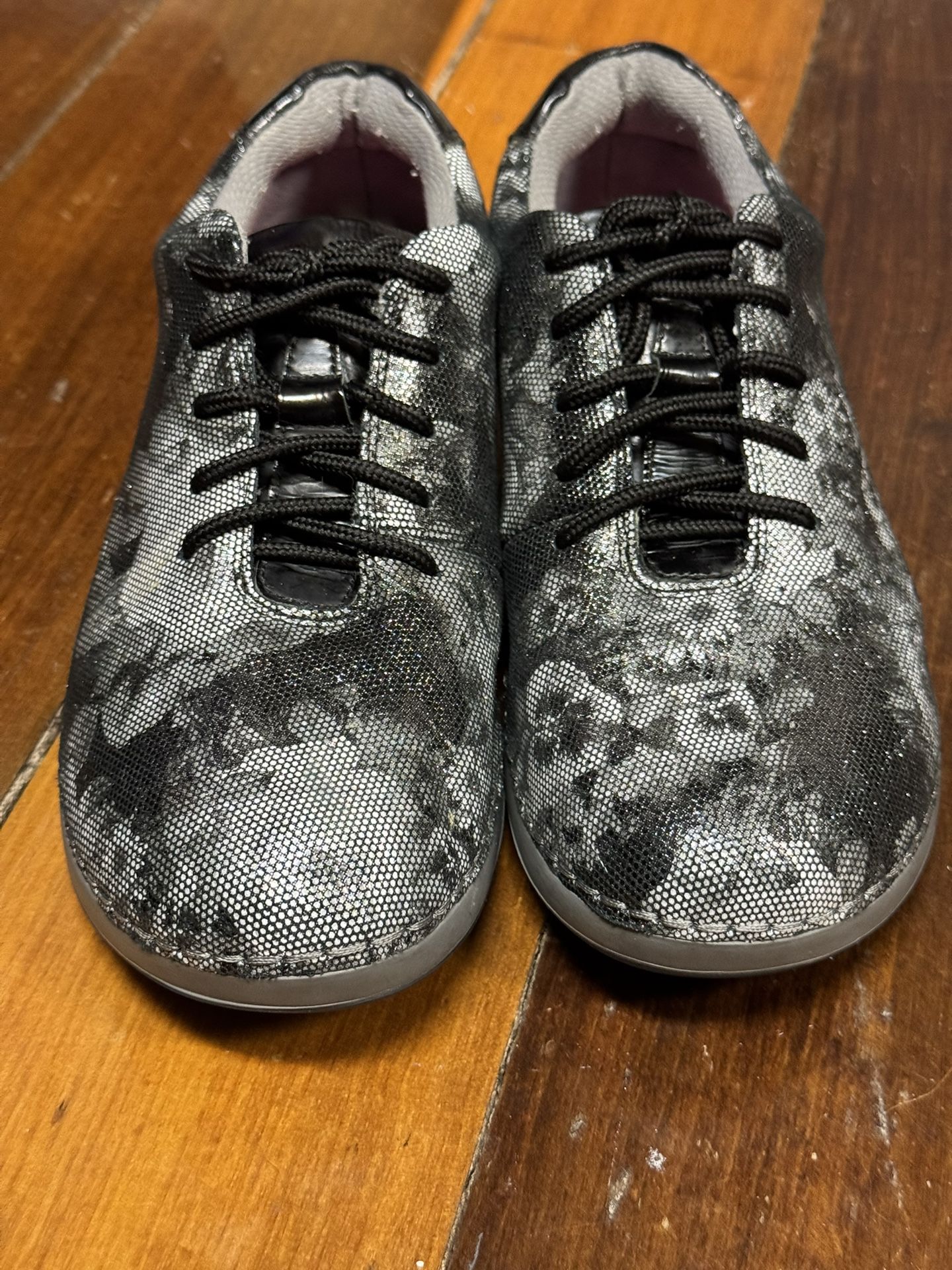 Alegria Essence Black Floral Leather Comfort Sneakers 