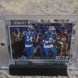 2026 Topps NFL Flagship Football Detroit Lions Rev It Up Blue/White Geometric SP