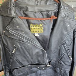 Leather Female Women Riding jacket