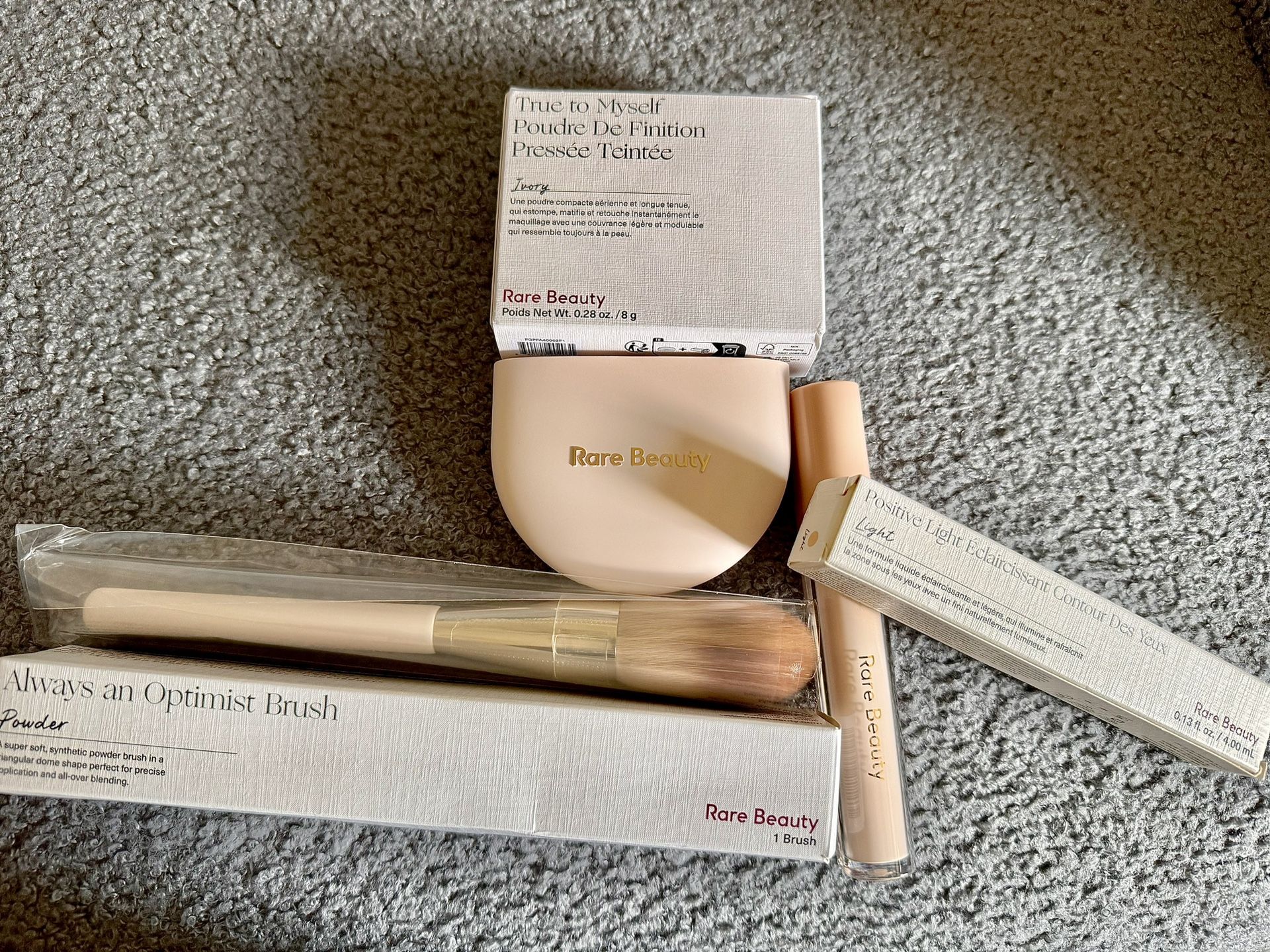 Rare Beauty Tinted Finishing Powder, Powder Brush, Eye Brightner