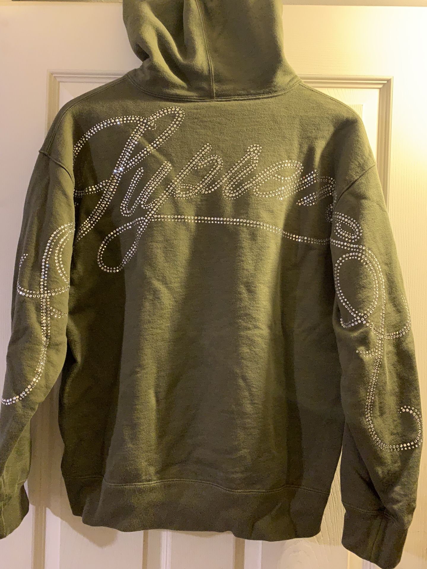 Supreme Rhinestone Script Hoodie