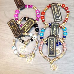 6x New Style Mixed Beads Bracelets (6 Colors)