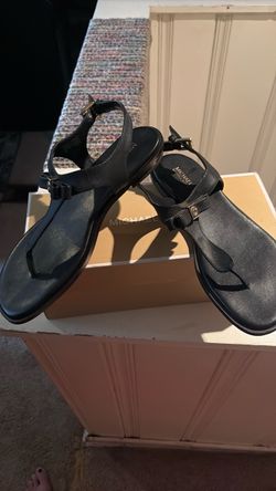 Michael Kors Black Leather Sandals