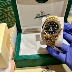 Rolex Datejust Yellow Gold Diamond Dial Watch