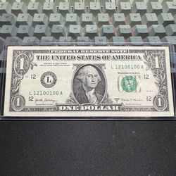 RARE $1 Bill Fancy Serial Number 