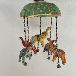 Fabric Elephant Wind chimes  