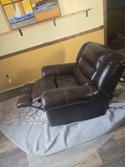 Dark Brown Leather Recliner Chair