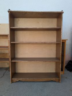 Rustic Wood 5‐Shelf Bookcase Storage Unit (51" H × 36" W x 11" D) - Pickup 91706