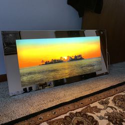 Vintage Beach Picture with Light and Sound (Wall Decor)