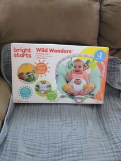 Bright Starts Vibrating Bouncer with Toy Bar - Safari Fun