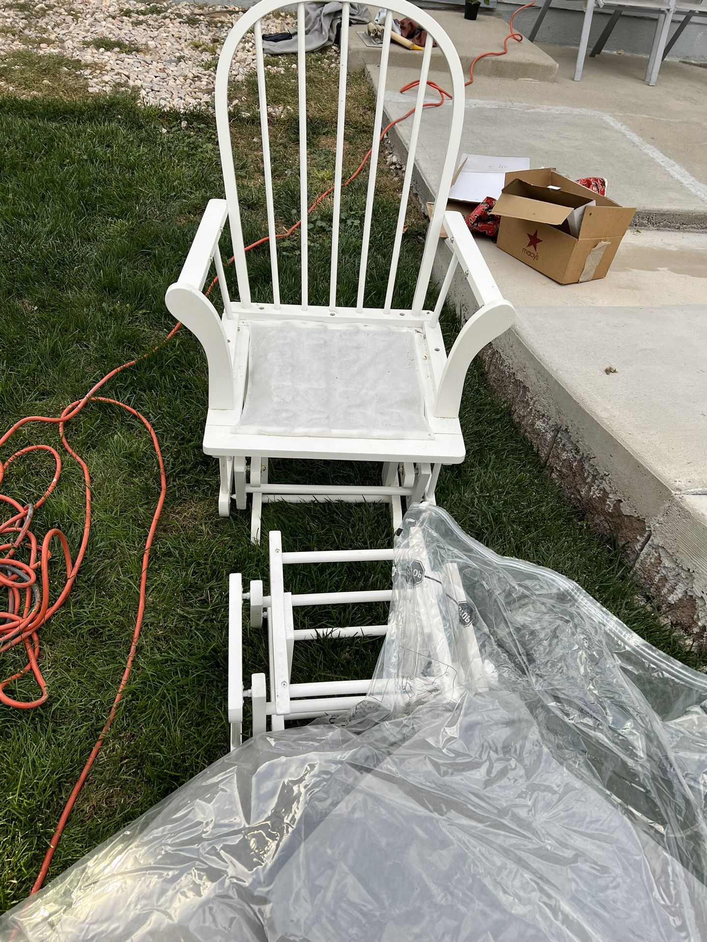 Free White Rocking Chair With Cushions.