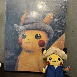 Pikachu Van Gogh Canvas And Plush Bundle 