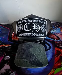 Chrome Hearts CH Camo Hollywood Trucker Hat