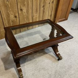 Antique Wood/Glass Table