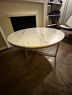 Round Marble Coffee Table - Gold Base