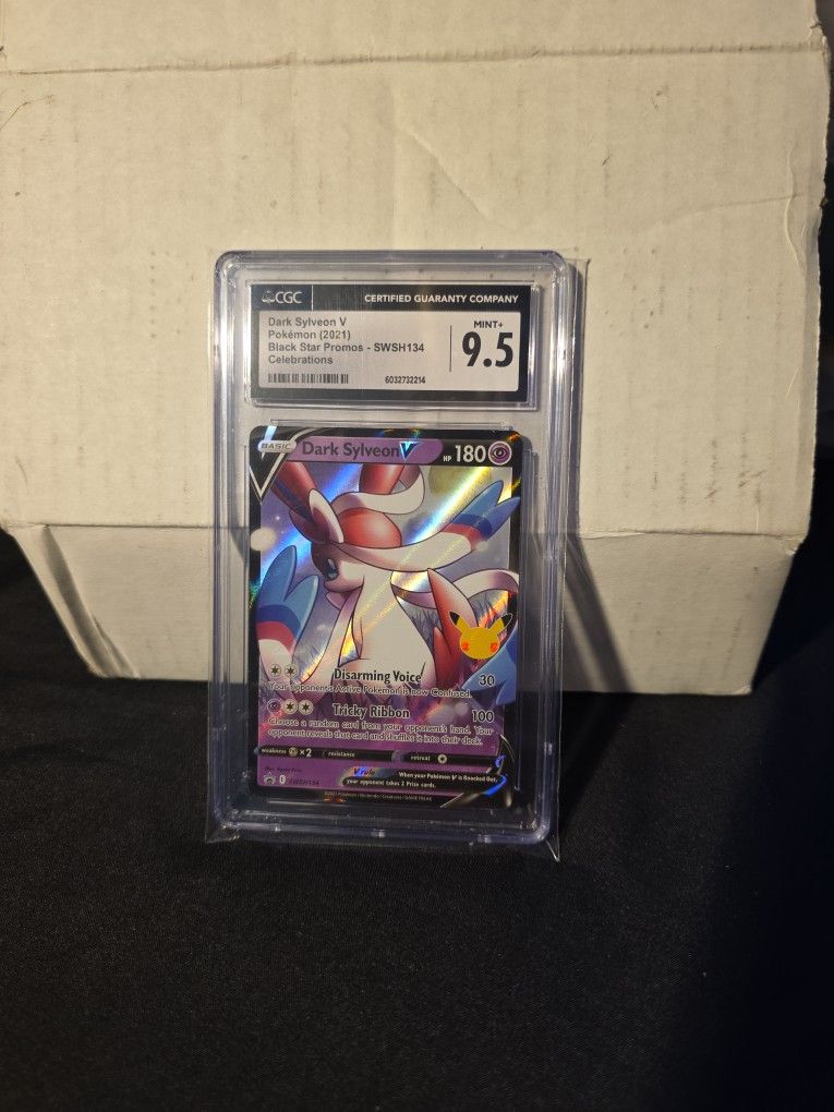 2021 Pokemon SWSH BSP FA Dark Sylveon V Celebrations Collection CGC 9.5