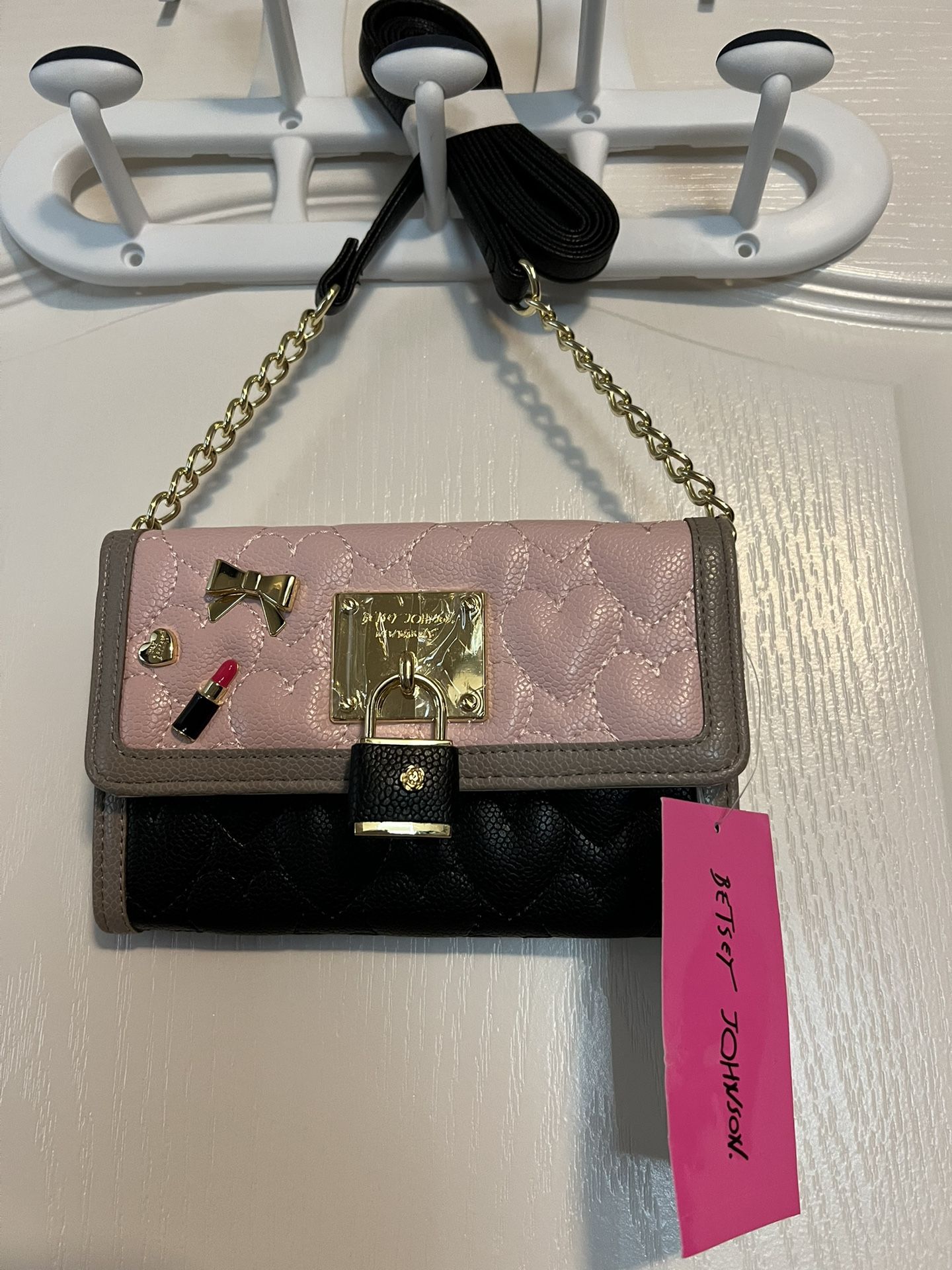 Betsey Johnson Pin Wallet On A String Crossbody