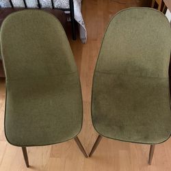 Set of 2 upholstered fabric MCM chairs