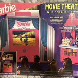 Vintage Barbie movie Theater Plus Snack Bar And Magic Screen