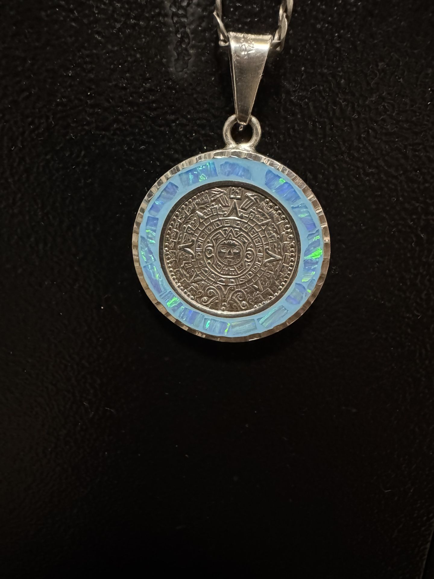Silver Chain And Pendant Mayan