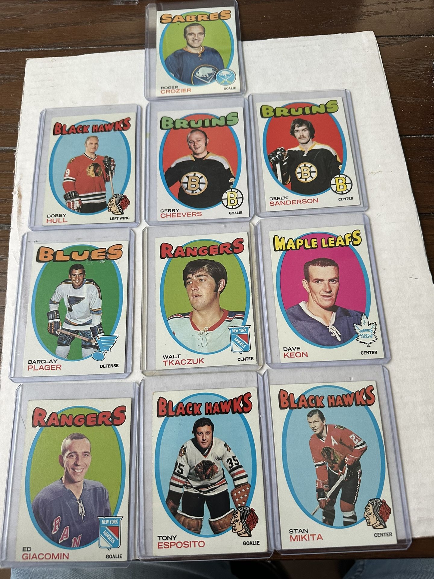 1971-72 Topps Ice Hockey Group Of 10 Cards 