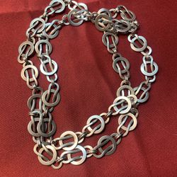 Heavy 45 Gram Vintage 925 Sterling Silver Cleo Collection Necklace