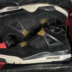 Royal Air Jodan Black And Gold 4s