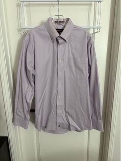 Nordstrom Traditional Fit Cotton Oxford Non-Iron Dress Shirt Purple Men’s Size 15.5 - 33