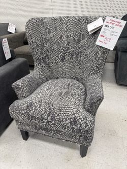 Medusa Armchair With Gorgeous Snake Skin Fabric And Silver Nailhead