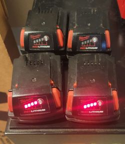 4x Milwaukee m18 batteries. Wireless speaker trades welcome