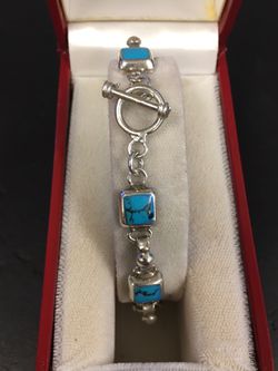 Silver turquoise bracelet