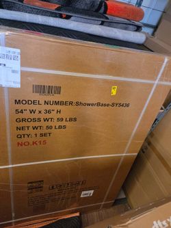 KPUY 54" x 36" Rectangular Shower Base Pan Low Profile SY5436 – NEW IN BOX