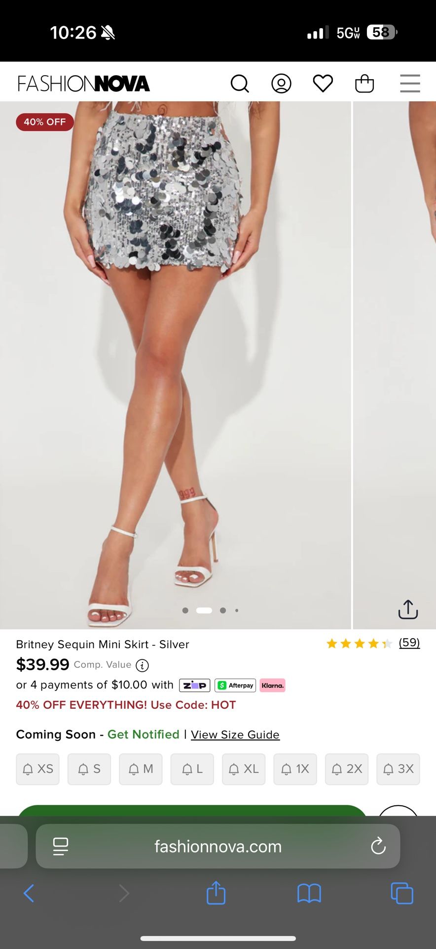 Fashion Nova Sequin Skirt