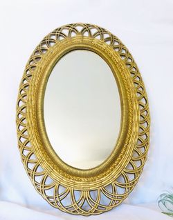 Gold Oval Vintage Mirror 
