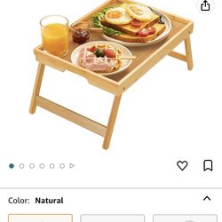 BRAND NEW UNOPENED!!! Bamboo Bed Tray Table with Foldable Legs, Breakfast Tray for Sofa, Bed, Eating, Working, Used As Laptop Desk Snack Tray by Pipis