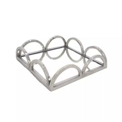 Classic Touch Decor Small Square Mirrored Napkin Holder