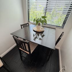 Wooden Dining Table + 4 Chairs