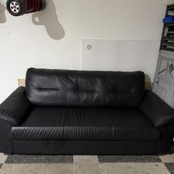 Black Leather Couch 