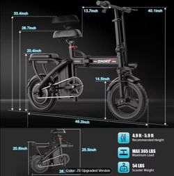 Z6 electric bike with rear seat, 25 mph, 25-mile range