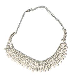 Rhinestone Bib Fashion Necklace