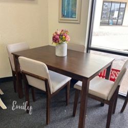 5-pc Dining Table Set Oak 