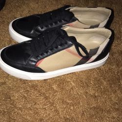 Women’s Burberry House Check and Leather Sneakers