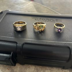 One Women’s Birthstone Ring, And Two Men’s Rings