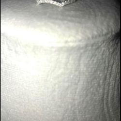 Size 7 White Gold Diamond  Curve Wedding Band