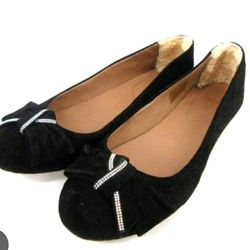 UGG Australia Jacqueline Womans Shoes Flats Suede Leather Swarovski Crystal Fixed Bow SIZE 7 Retail $129.00 