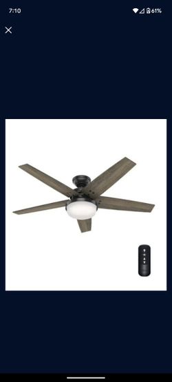 Brenham 52 in. LED Indoor Matte Black Ceiling Fan with Light and Remote Control