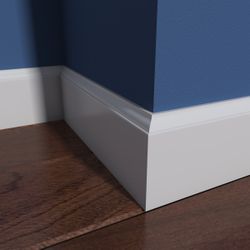 White Rubber Wall Base Molding 4-5/8" x 96" Cove Base Trim 8ft Commercial