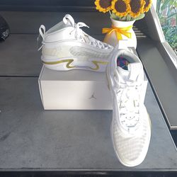 Air jordan XXXVI OLY GM P-(WHITE/METALLIC GOLD) (SIZE 16M)