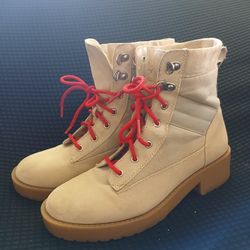 Divided Brown Combat Boots $5