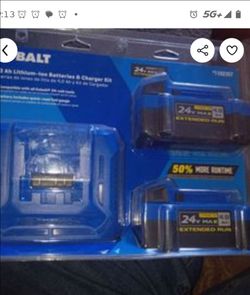 Kobalt 24 volt 2-4 amp drill batteries with charger